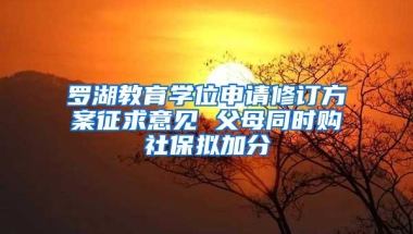 罗湖教育学位申请修订方案征求意见 父母同时购社保拟加分