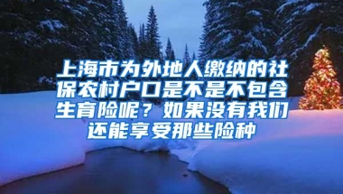 上海市为外地人缴纳的社保农村户口是不是不包含生育险呢？如果没有我们还能享受那些险种