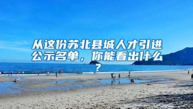 从这份苏北县城人才引进公示名单，你能看出什么？