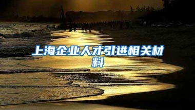 上海企业人才引进相关材料