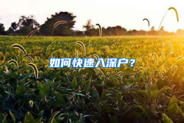 如何快速入深户？