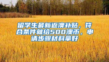 留学生最新返澳补贴，符合条件就给500澳币，申请步骤材料拿好