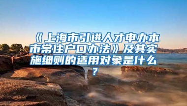 《上海市引进人才申办本市常住户口办法》及其实施细则的适用对象是什么？