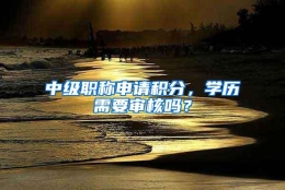 中级职称申请积分，学历需要审核吗？