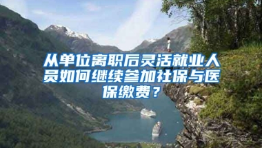 从单位离职后灵活就业人员如何继续参加社保与医保缴费？