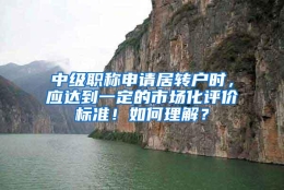 中级职称申请居转户时，应达到一定的市场化评价标准！如何理解？