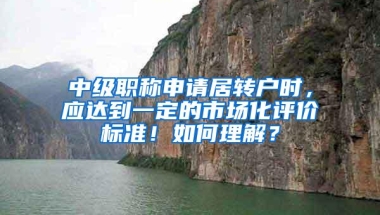 中级职称申请居转户时，应达到一定的市场化评价标准！如何理解？