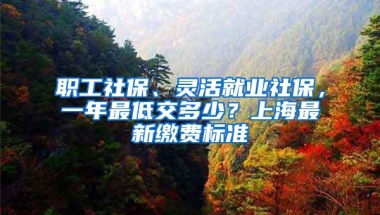 职工社保、灵活就业社保，一年最低交多少？上海最新缴费标准