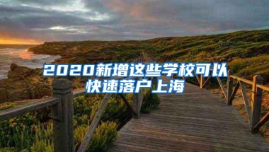 2020新增这些学校可以快速落户上海