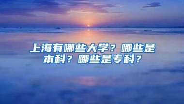 上海有哪些大学？哪些是本科？哪些是专科？