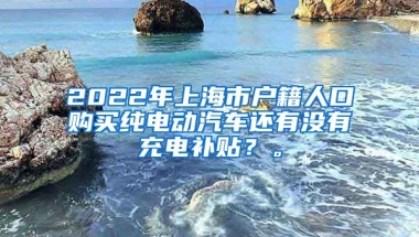 2022年上海市户籍人口购买纯电动汽车还有没有充电补贴？。