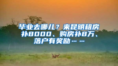 毕业去哪儿？来昆明租房补8000、购房补8万、落户有奖励……