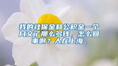 我的社保金和公积金一个月交了那么多钱，怎么回事啊？人在上海。