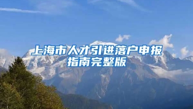 上海市人才引进落户申报指南完整版