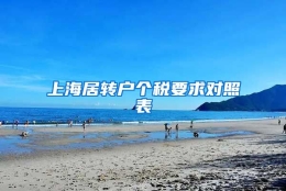 上海居转户个税要求对照表