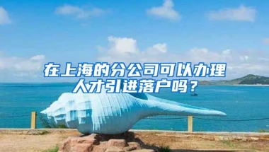 在上海的分公司可以办理人才引进落户吗？