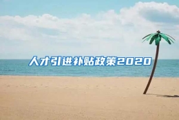 人才引进补贴政策2020