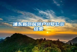 浦东新区居转户11号公示结束