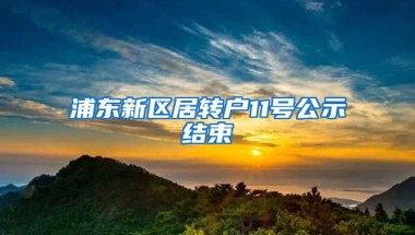 浦东新区居转户11号公示结束