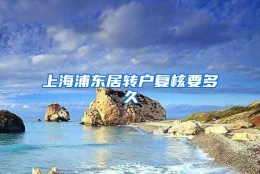 上海浦东居转户复核要多久