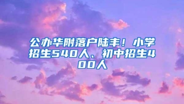 公办华附落户陆丰！小学招生540人、初中招生400人