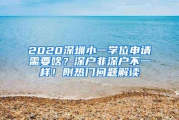 2020深圳小一学位申请需要啥？深户非深户不一样！附热门问题解读