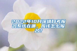 2022年10月深圳自考报名系统在哪，应该怎么报名？