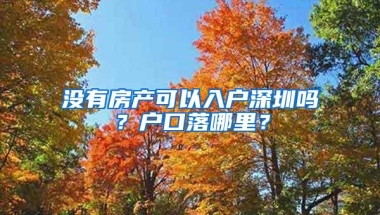 没有房产可以入户深圳吗？户口落哪里？