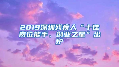 2019深圳残疾人“十佳岗位能手、创业之星”出炉