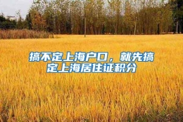 搞不定上海户口，就先搞定上海居住证积分