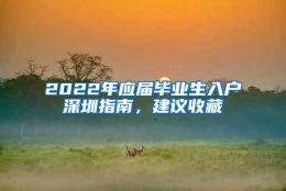 2022年应届毕业生入户深圳指南，建议收藏