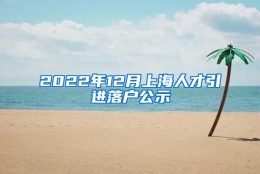 2022年12月上海人才引进落户公示