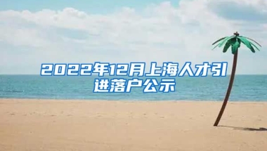 2022年12月上海人才引进落户公示