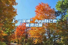 上“i深圳”App自己也能缴社保