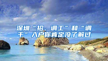 深圳“招、调工”和“调干”入户你肯定没了解过