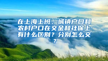 在上海上班，城镇户口和农村户口在交金和社保上有什么区别？分别怎么交？