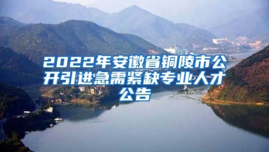 2022年安徽省铜陵市公开引进急需紧缺专业人才公告