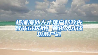 杨浦海外人才落户新政先行先试获批！首批人才成功落户啦