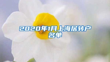 2020年1月上海居转户名单