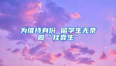 为维持身份 留学生无奈做“挂靠生”