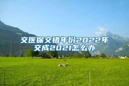 交医保交错年份2022年交成2021怎么办