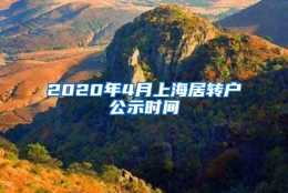 2020年4月上海居转户公示时间