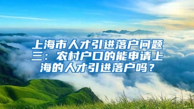 上海市人才引进落户问题三：农村户口的能申请上海的人才引进落户吗？