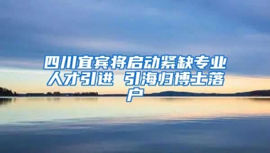 四川宜宾将启动紧缺专业人才引进 引海归博士落户