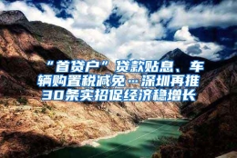 “首贷户”贷款贴息、车辆购置税减免…深圳再推30条实招促经济稳增长