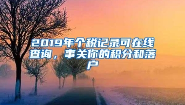 2019年个税记录可在线查询，事关你的积分和落户