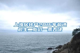 上海居转户2016年前违规生二胎仍一票否决