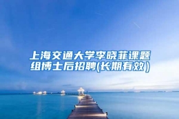 上海交通大学李晓菲课题组博士后招聘(长期有效）