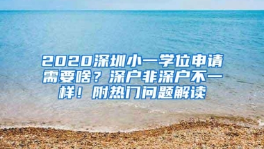 2020深圳小一学位申请需要啥？深户非深户不一样！附热门问题解读