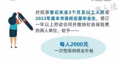 发放一次性稳岗补贴，实施阶段性缓缴……本市一系列稳就业措施来了